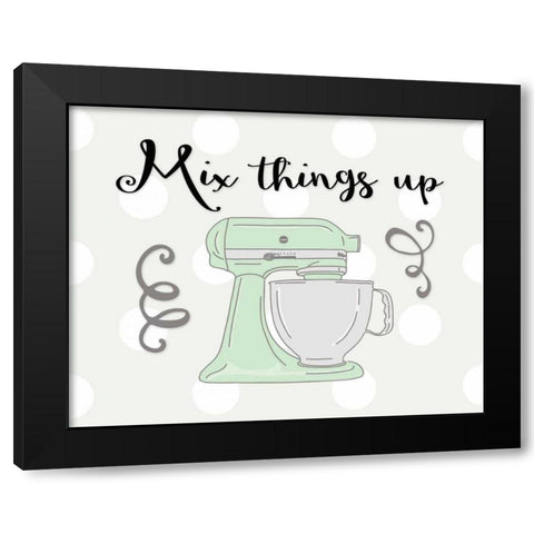 Mix Things Up Black Modern Wood Framed Art Print with Double Matting by Moss, Tara