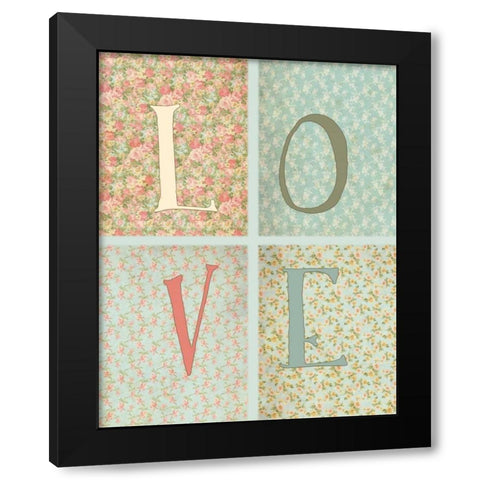 Shabby Chic Love Black Modern Wood Framed Art Print with Double Matting by Moss, Tara