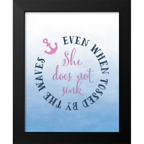 She Does Not Sink - Pink Black Modern Wood Framed Art Print by Moss, Tara