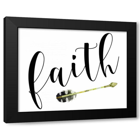 Faith with Arrow Black Modern Wood Framed Art Print with Double Matting by Moss, Tara