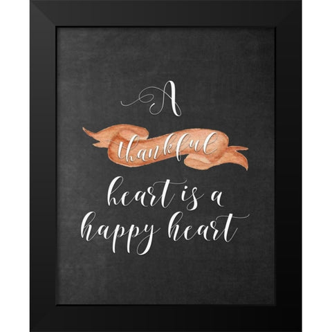 A Thankful Heart Black Modern Wood Framed Art Print by Moss, Tara