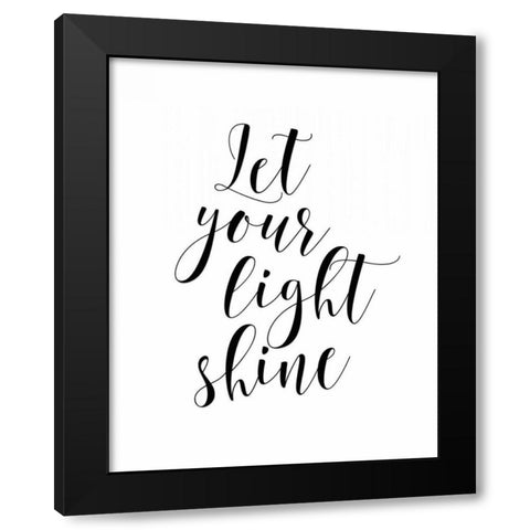 Let Your Light Sine Black Modern Wood Framed Art Print by Moss, Tara