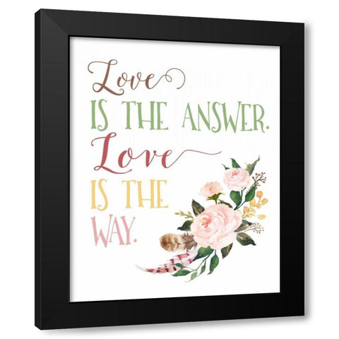 Love is the Answer Black Modern Wood Framed Art Print with Double Matting by Moss, Tara