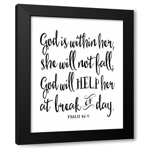God is Within Her Black Modern Wood Framed Art Print with Double Matting by Moss, Tara