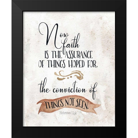 Hebrews 11:1 Black Modern Wood Framed Art Print by Moss, Tara
