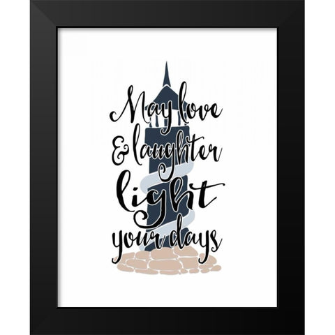 May Love and Laughter Black Modern Wood Framed Art Print by Moss, Tara