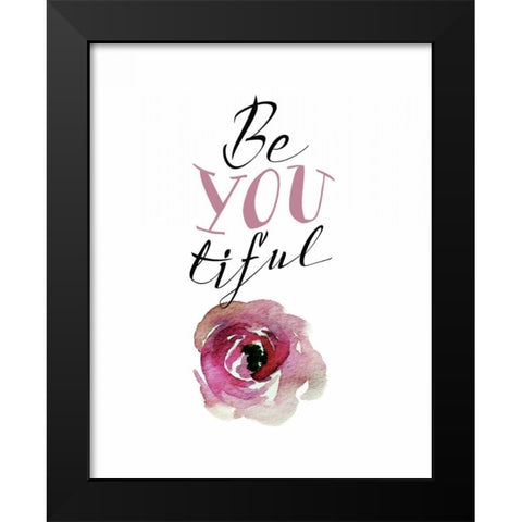 beYOUtiful Black Modern Wood Framed Art Print by Moss, Tara