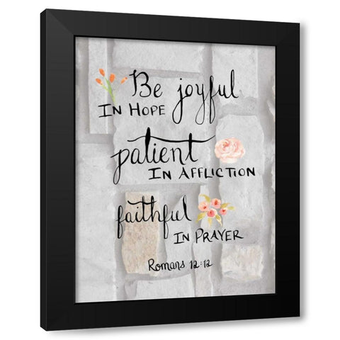 Romans 12:12 Brick Black Modern Wood Framed Art Print by Moss, Tara
