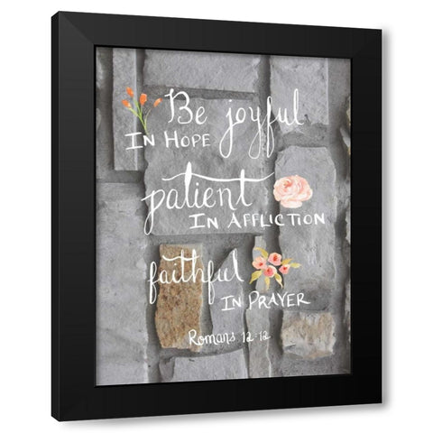 Romans 12:12 Brick II Black Modern Wood Framed Art Print by Moss, Tara