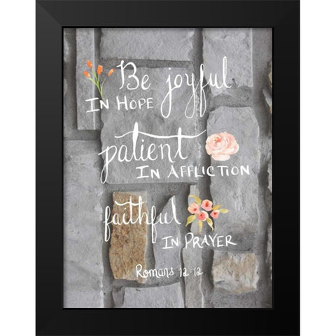 Romans 12:12 Brick II Black Modern Wood Framed Art Print by Moss, Tara