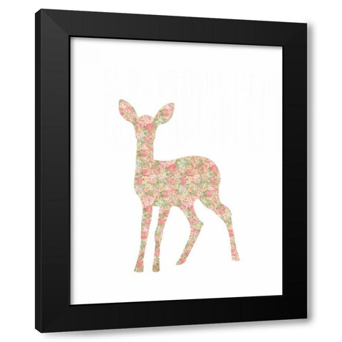 Shabby Chic Deer I Black Modern Wood Framed Art Print by Moss, Tara