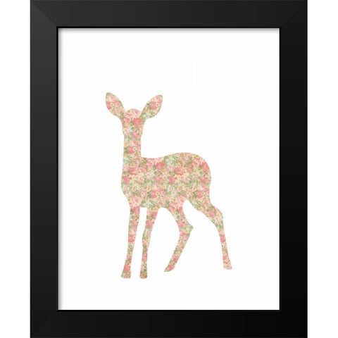Shabby Chic Deer I Black Modern Wood Framed Art Print by Moss, Tara