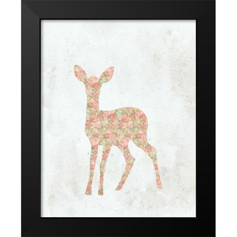 Shabby Chic Deer Black Modern Wood Framed Art Print by Moss, Tara