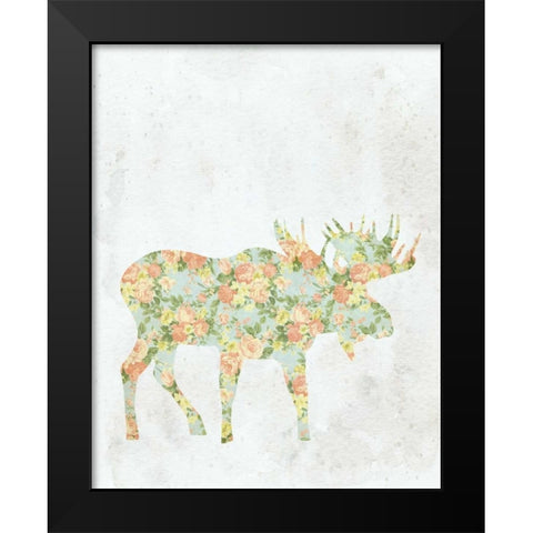 Shabby Chic Moose Black Modern Wood Framed Art Print by Moss, Tara