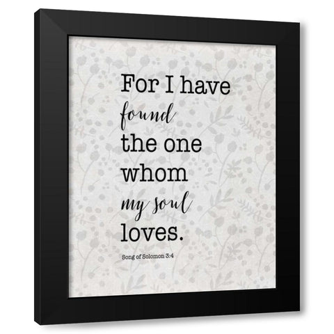 Song of Solomon 3:4 Black Modern Wood Framed Art Print by Moss, Tara