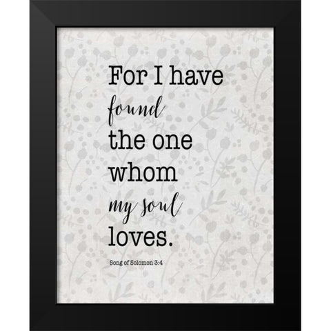 Song of Solomon 3:4 Black Modern Wood Framed Art Print by Moss, Tara