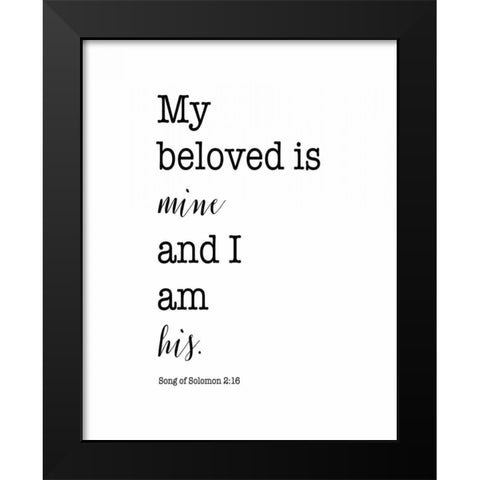 Song of Solomon 2:16 Black Modern Wood Framed Art Print by Moss, Tara