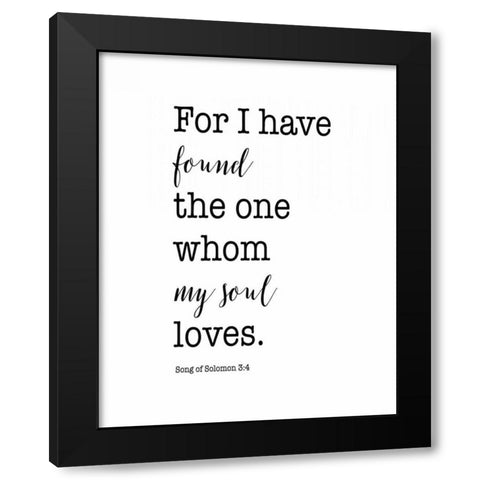 Song of Solomon 3:4 Black Modern Wood Framed Art Print by Moss, Tara
