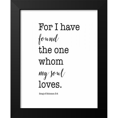 Song of Solomon 3:4 Black Modern Wood Framed Art Print by Moss, Tara