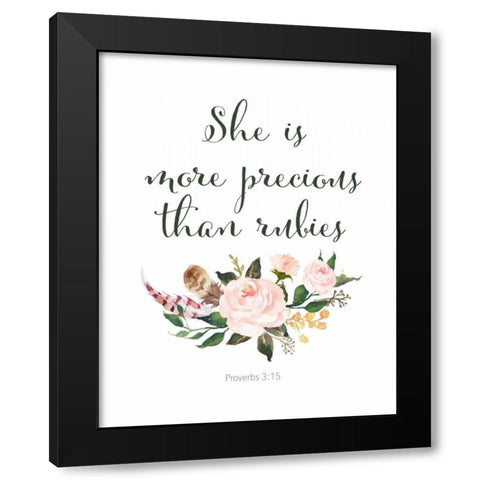 Proverbs 3-15 Black Modern Wood Framed Art Print by Moss, Tara