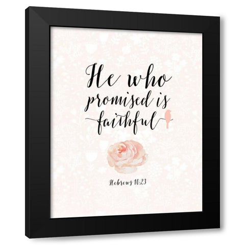 Hebrews 10:23 Floral Black Modern Wood Framed Art Print with Double Matting by Moss, Tara