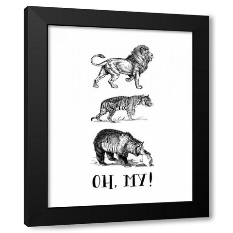 Lion Tiger Bear - Oh My! Black Modern Wood Framed Art Print with Double Matting by Moss, Tara