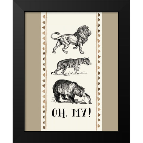 Lion Tiger Bear - Oh My! II Black Modern Wood Framed Art Print by Moss, Tara