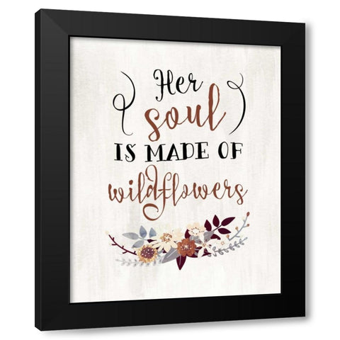 Wildflowers Quote Black Modern Wood Framed Art Print by Moss, Tara