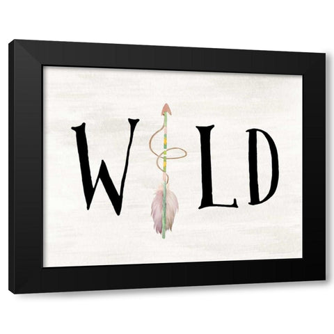 Wild Watercolor Arrow Black Modern Wood Framed Art Print with Double Matting by Moss, Tara