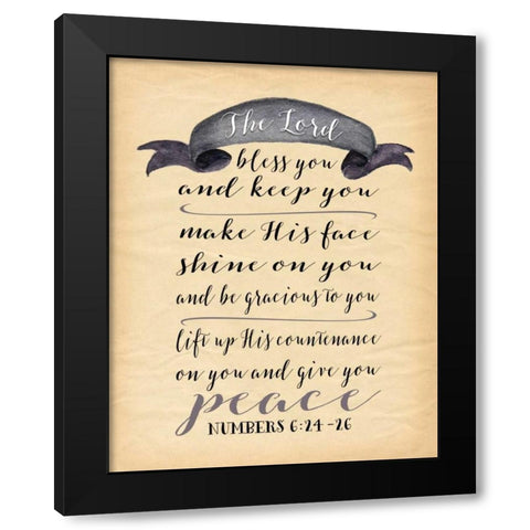 Numbers 6: 24-26 II Black Modern Wood Framed Art Print by Moss, Tara