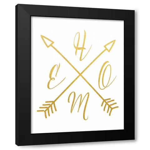 Home Arrows Gold Black Modern Wood Framed Art Print by Moss, Tara