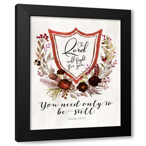 Exodus 14:14 - Burnt Orange Black Modern Wood Framed Art Print by Moss, Tara