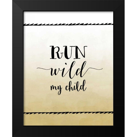 Run Wild Black Modern Wood Framed Art Print by Moss, Tara
