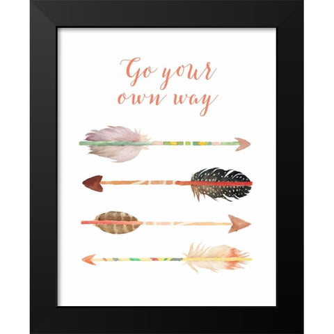 Go Your Own Way Arrows Black Modern Wood Framed Art Print by Moss, Tara