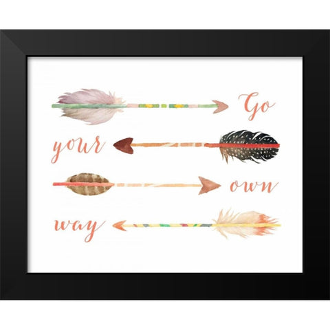 Arrows Go Your Own Way Black Modern Wood Framed Art Print by Moss, Tara