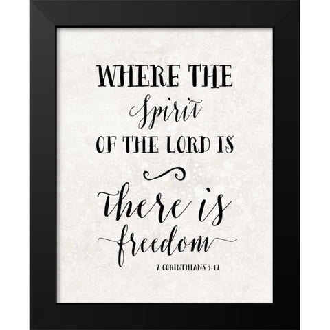 2 Corinthians 3-17 Black Modern Wood Framed Art Print by Moss, Tara