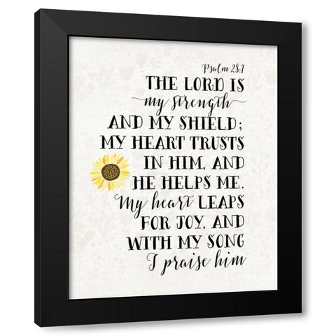 Psalm 28-7 Black Modern Wood Framed Art Print with Double Matting by Moss, Tara