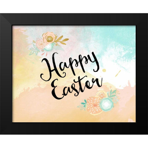 Happy Easter Black Modern Wood Framed Art Print by Moss, Tara