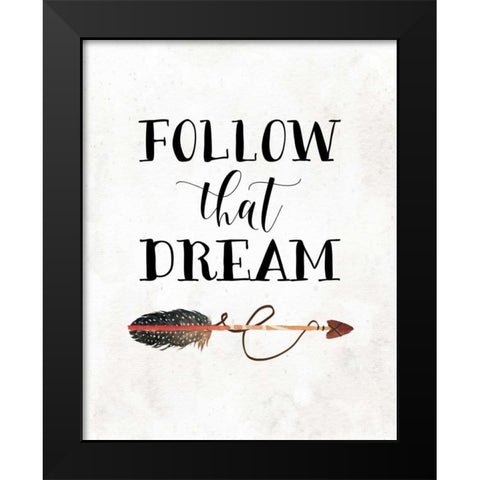 Follow that Dream Black Modern Wood Framed Art Print by Moss, Tara