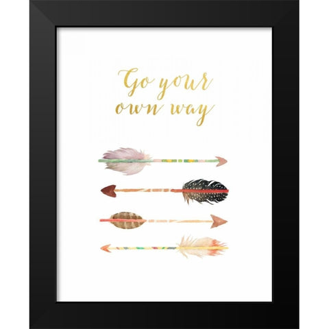 Go Your Own Way Black Modern Wood Framed Art Print by Moss, Tara