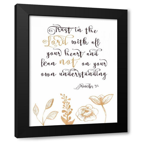 Proverbs 3-5 Black Modern Wood Framed Art Print by Moss, Tara