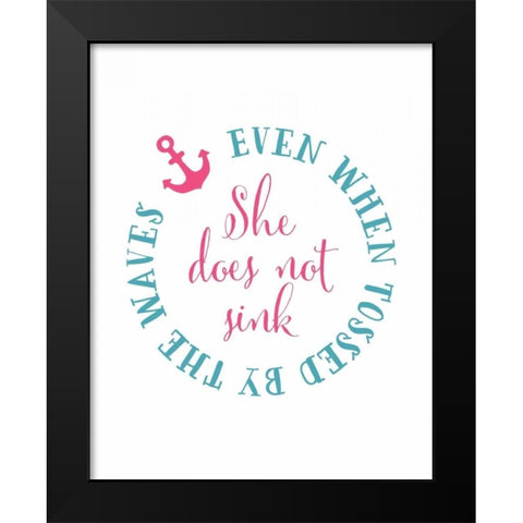 She Does Not Sink Black Modern Wood Framed Art Print by Moss, Tara