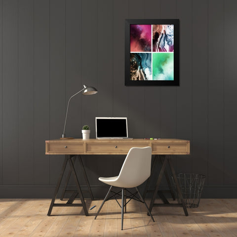 Abstract Watercolor Black Modern Wood Framed Art Print by Moss, Tara