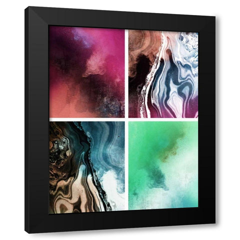 Abstract Watercolor Black Modern Wood Framed Art Print by Moss, Tara