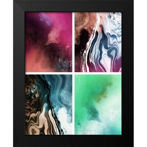Abstract Watercolor Black Modern Wood Framed Art Print by Moss, Tara