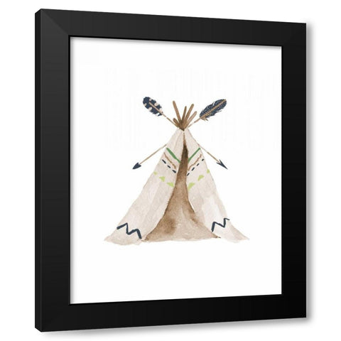 Green Tee Pee Black Modern Wood Framed Art Print by Moss, Tara