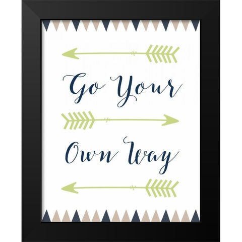 Go Your Own Way Cursive Black Modern Wood Framed Art Print by Moss, Tara