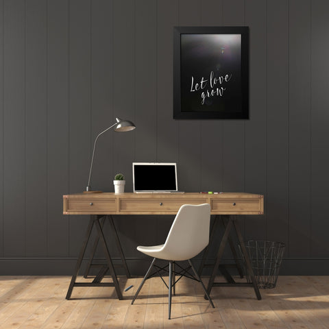 Let Love Grow Black Modern Wood Framed Art Print by Moss, Tara