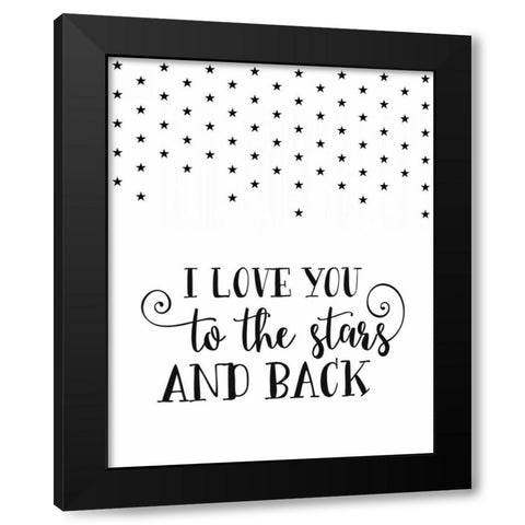 Love You to the Stars Black Modern Wood Framed Art Print by Moss, Tara