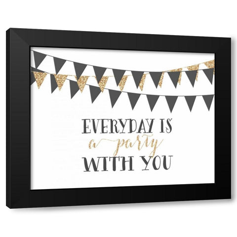 A Party With You Black Modern Wood Framed Art Print with Double Matting by Moss, Tara